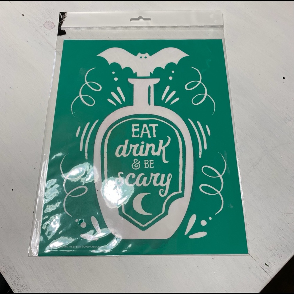 Chalk Couture Transfer Eat, Drink, and Be Scary